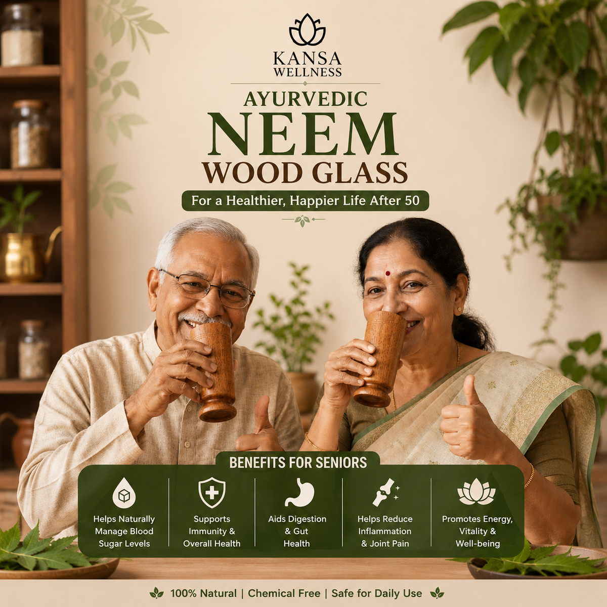 Ayurvedic Neem Wood Detox Glass