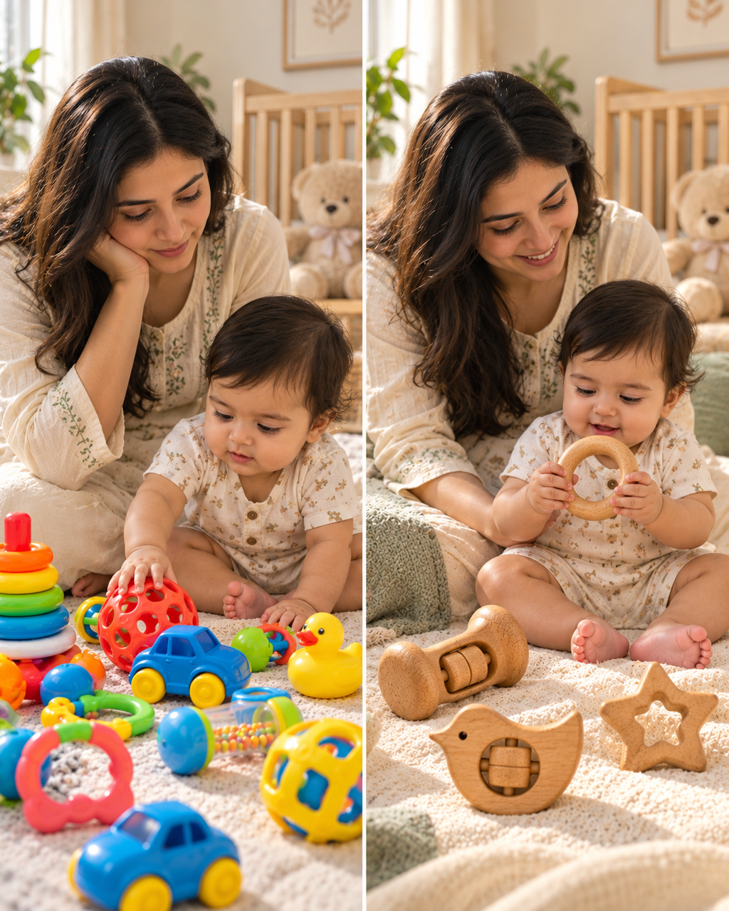 Neem Wood Baby Teethers & Rattles