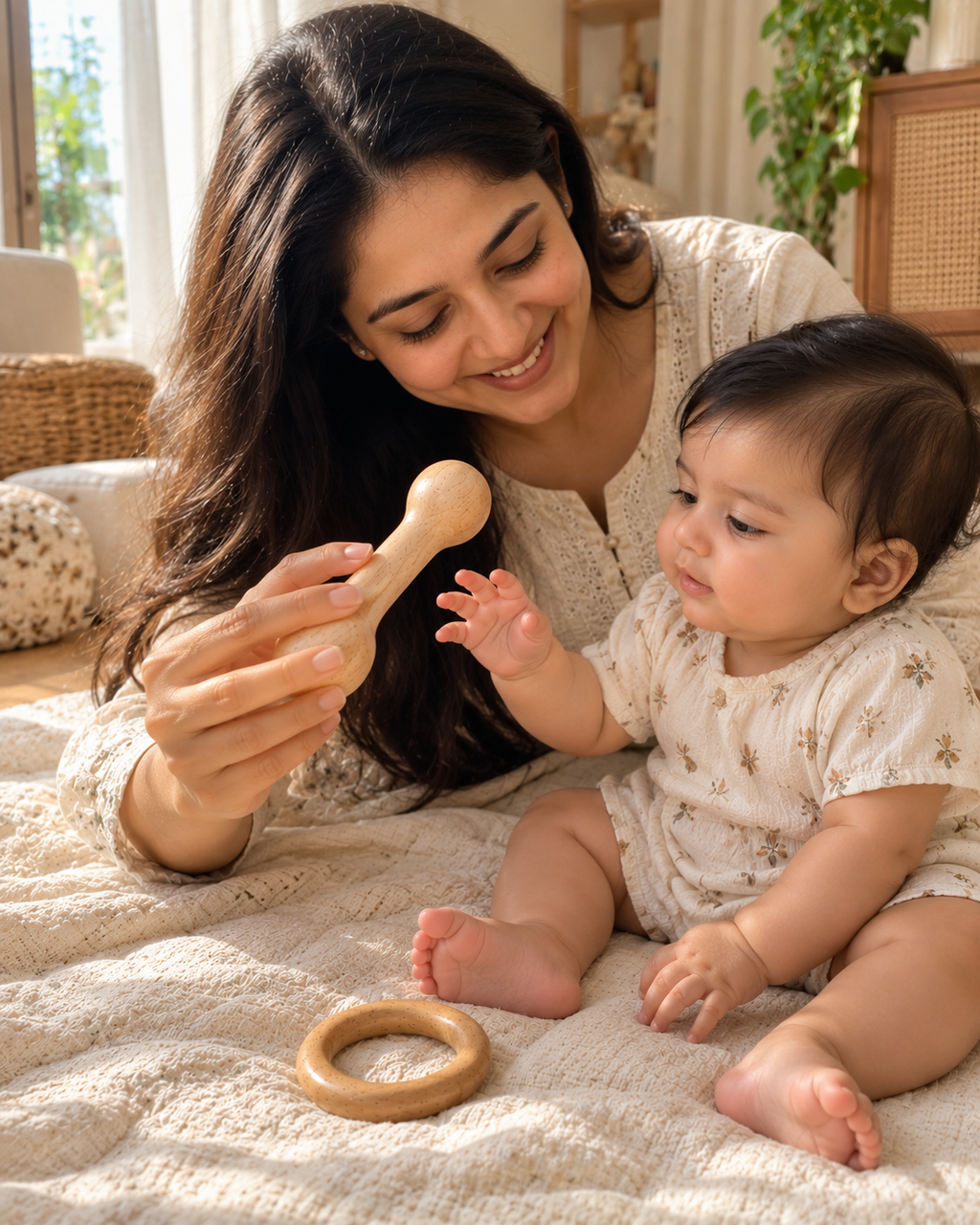 Neem Wood Baby Teethers & Rattles