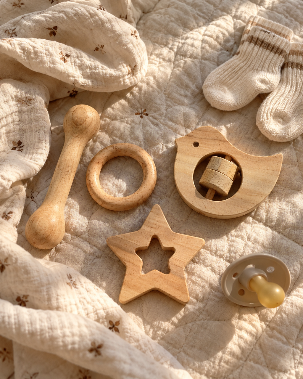 Neem Wood Baby Teethers & Rattles